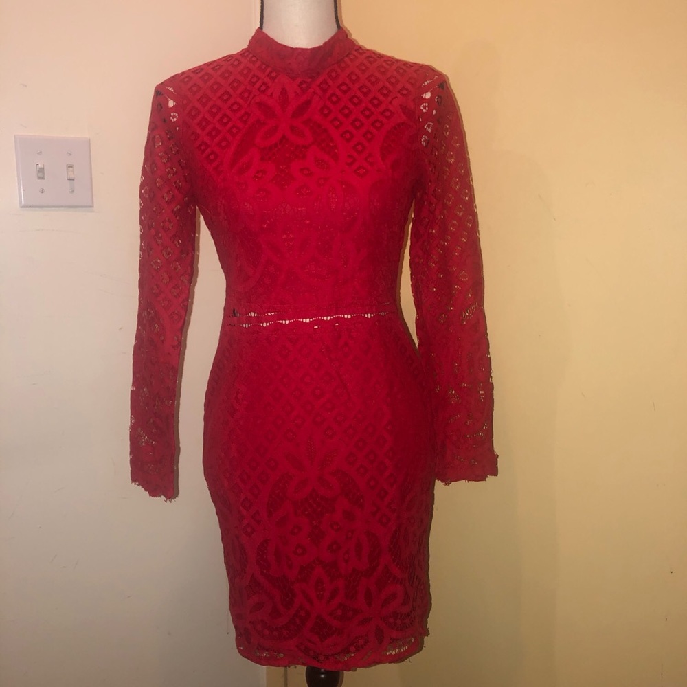 Red dress shows back !